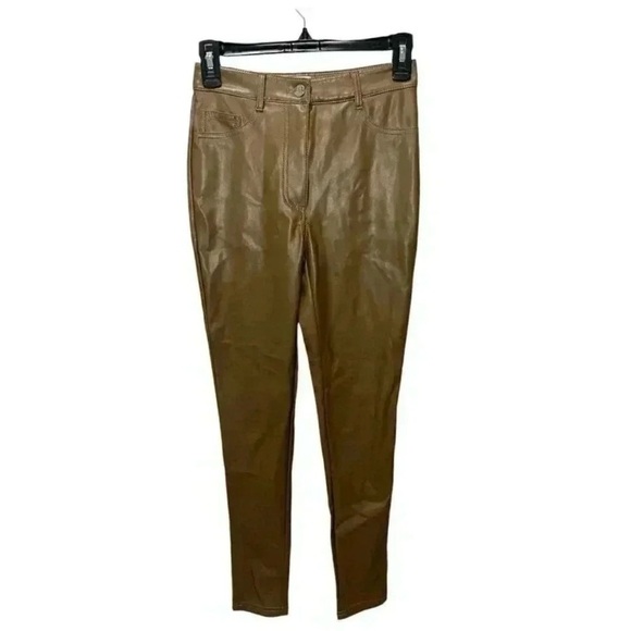Wilfred Aritzia High Waisted Vegan Leather Charm
Pants Size 0 Brown Stylish - Picture 6 of 7